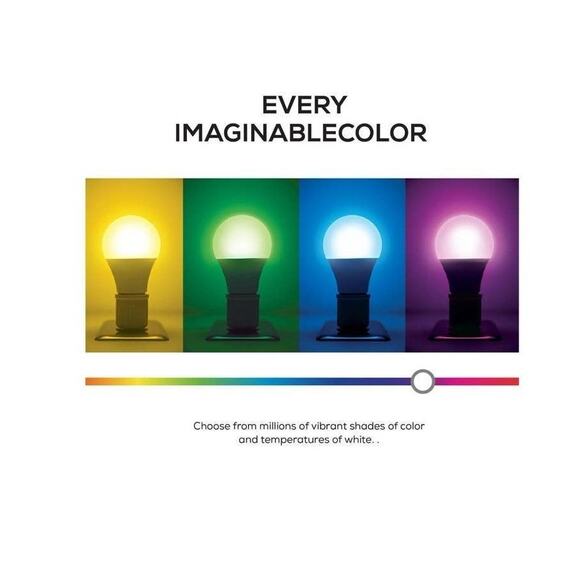 Merkury Innovations A21 smart multicolour led wifi bulb 75watt dimmable 2-pack - Picture 4 of 8